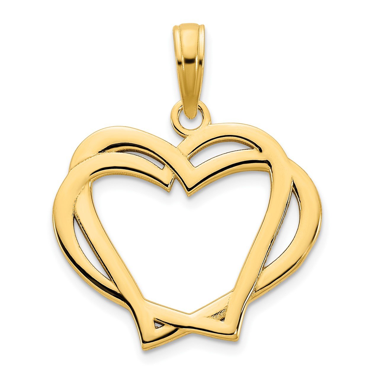 14k Heart in a Heart Pendant