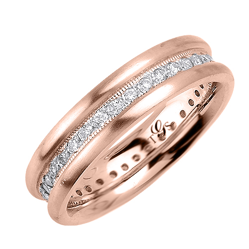 14k White / Yellow / Rose Gold Diamond Band-2