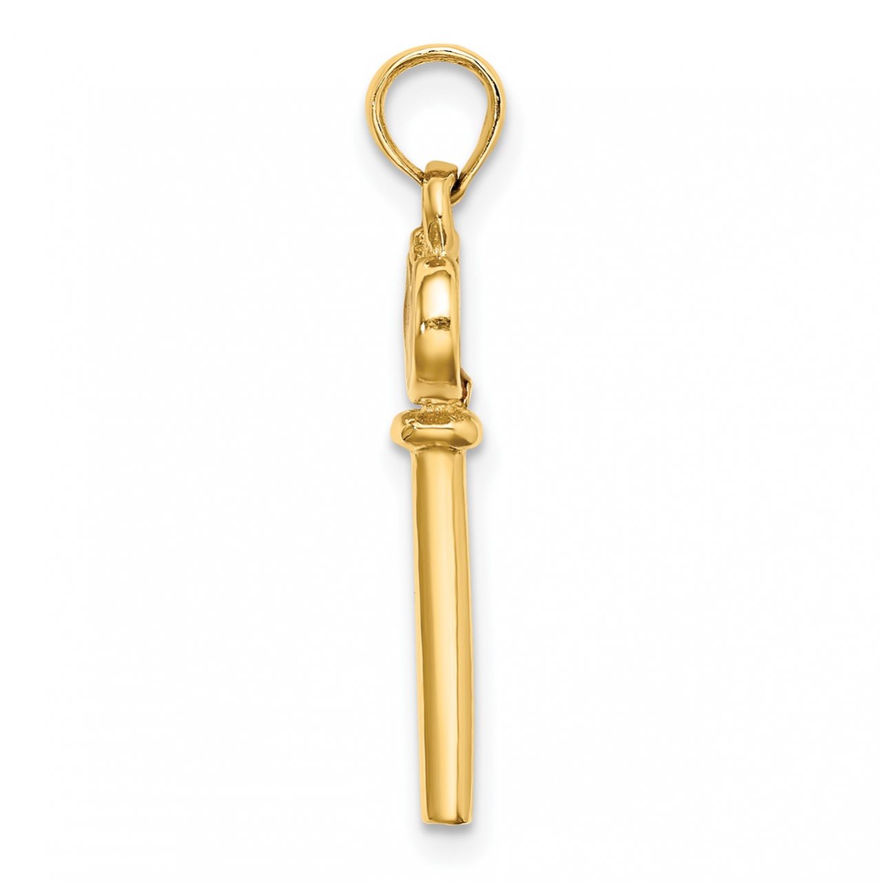 14K Polished 3D Enameled Heart Key Charm-1