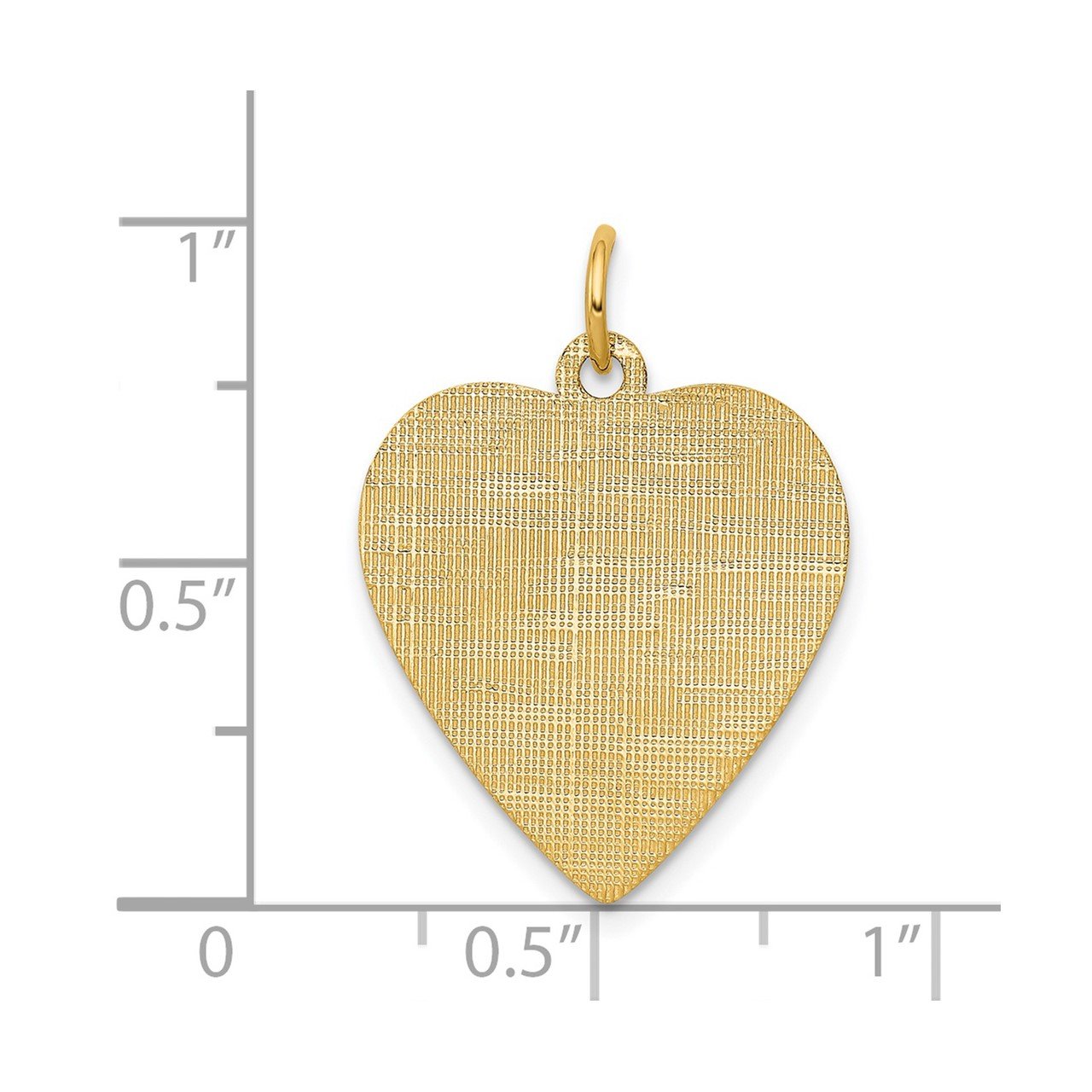 14k Patterned .027 Gauge Engravable Heart Disc Charm-1