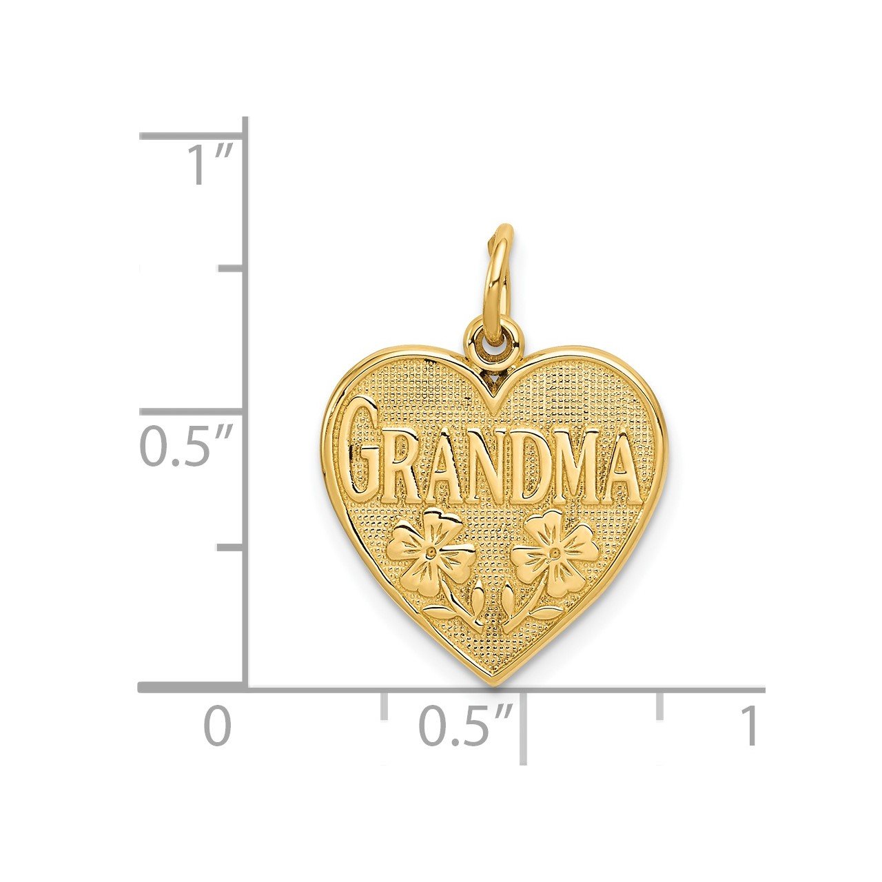 14k GRANDMA Heart Charm-2