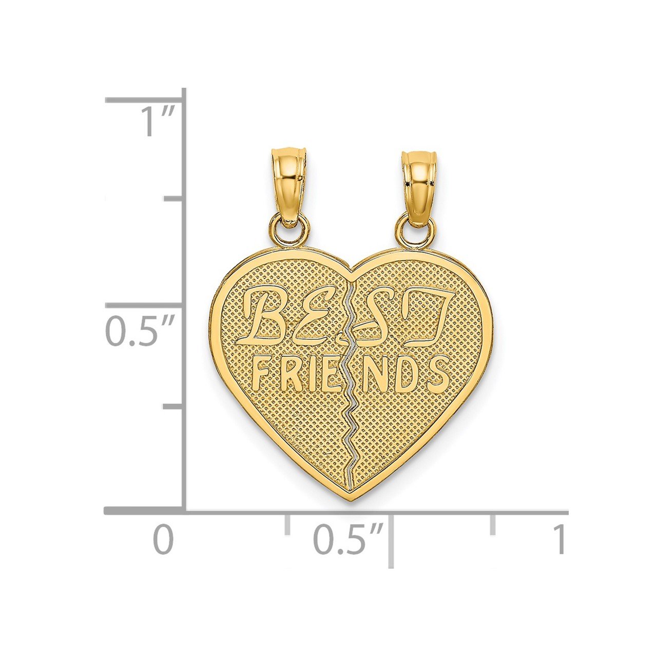 14k BEST FRIENDS Break-a-part Heart Charm-2