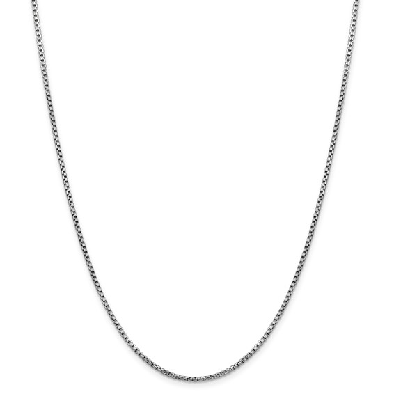 14k WG 1.75mm Semi-Solid Round Box Chain