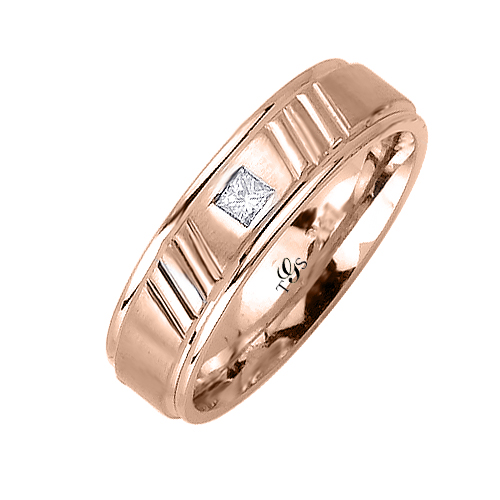 14k White/Yellow/Rose Gold Natural Diamond Unisex Band-3