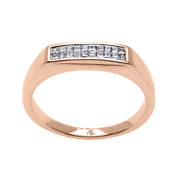 14k White / Yellow / Rose Gold  Diamond Men Band-0