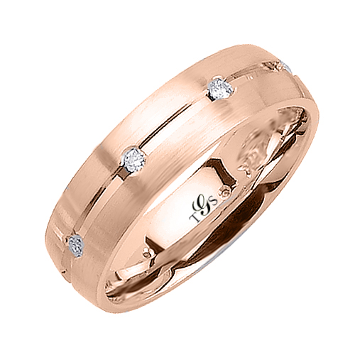 14k White/Yellow/Rose Gold Natural Diamonds Unisex Band-0