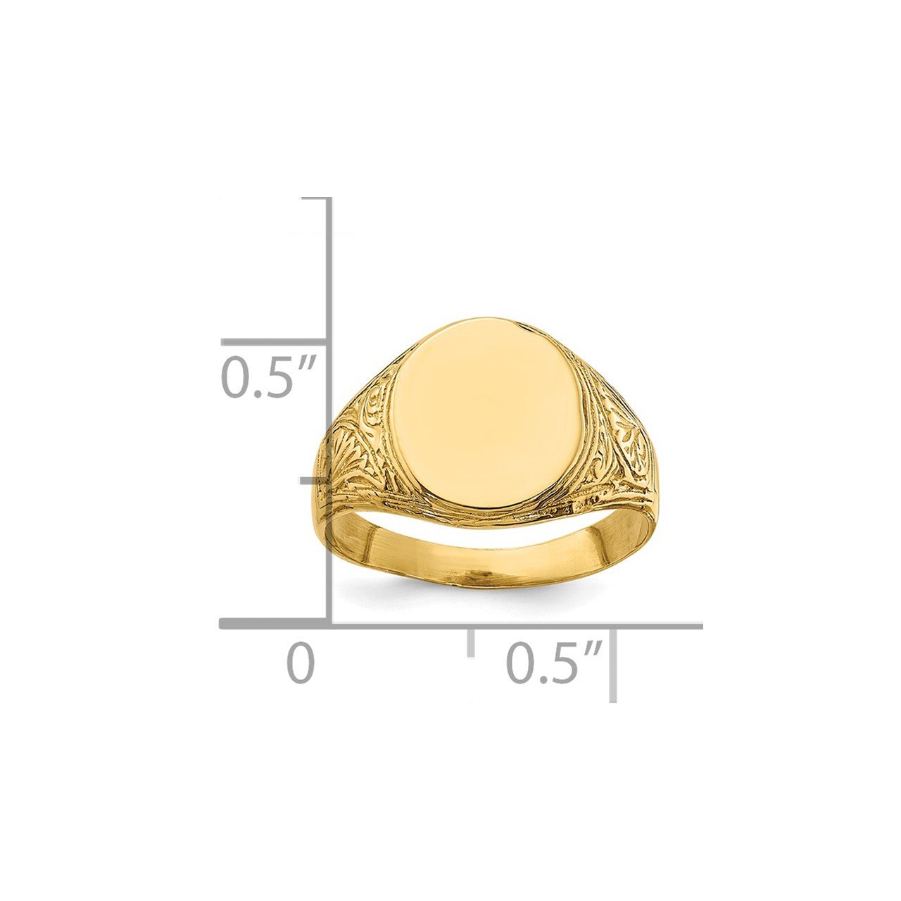 14k Oval Signet Baby Ring-2