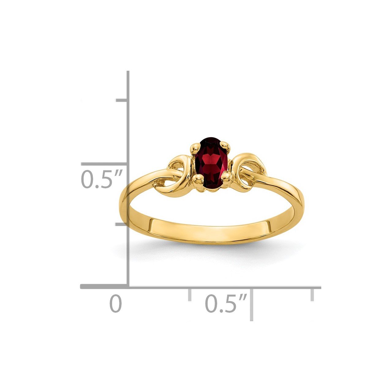 14k 5x3mm Oval Garnet ring-1