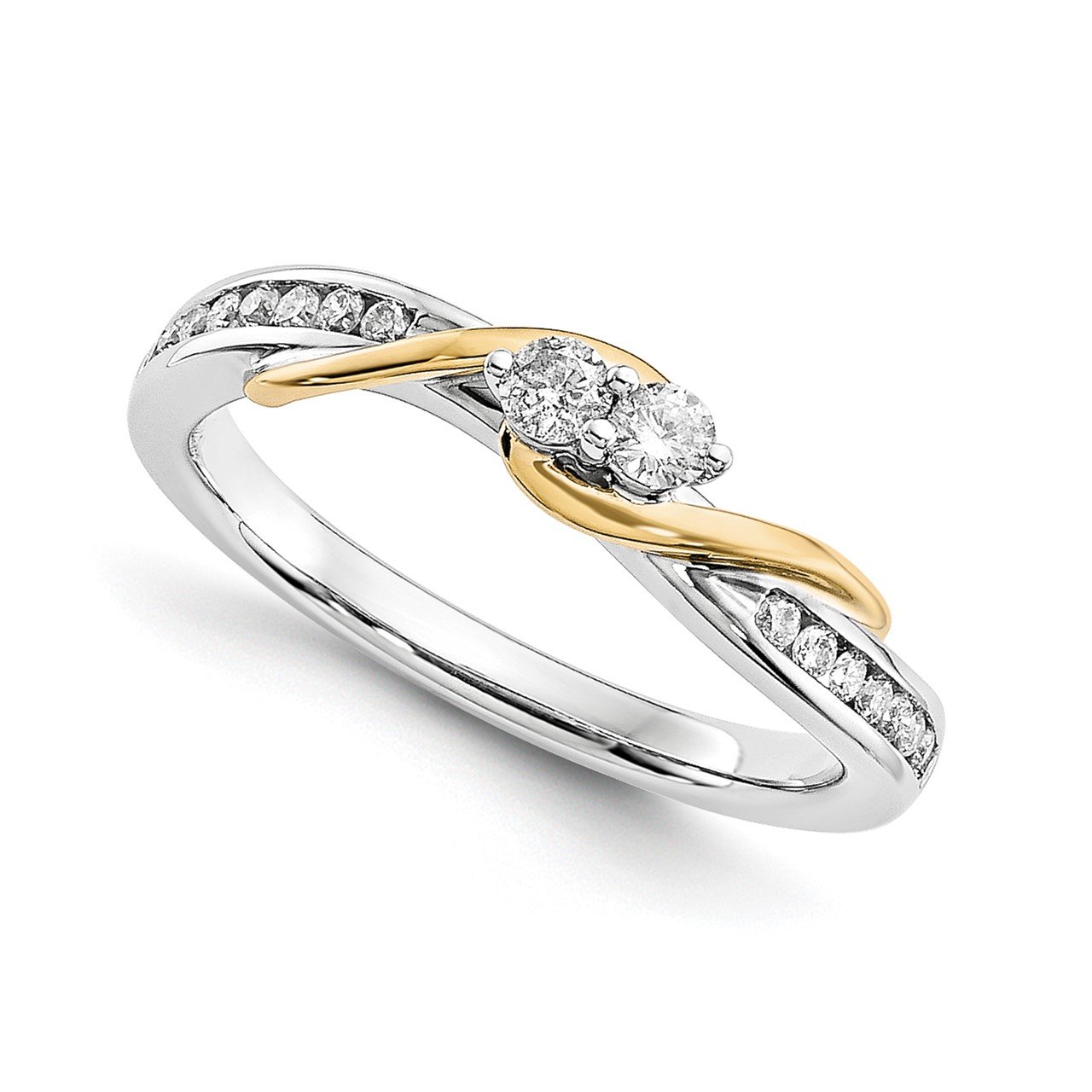 14k White and Yellow Gold Diamond Ring