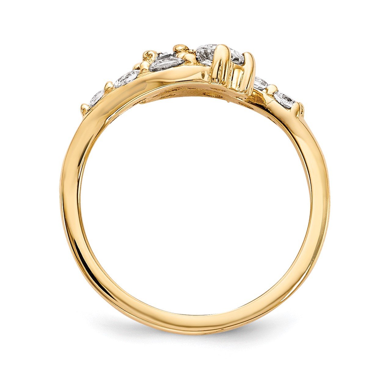 14KY VS Diamond 2-stone Ring Semi-Mount - 2.6 mm center stones-1