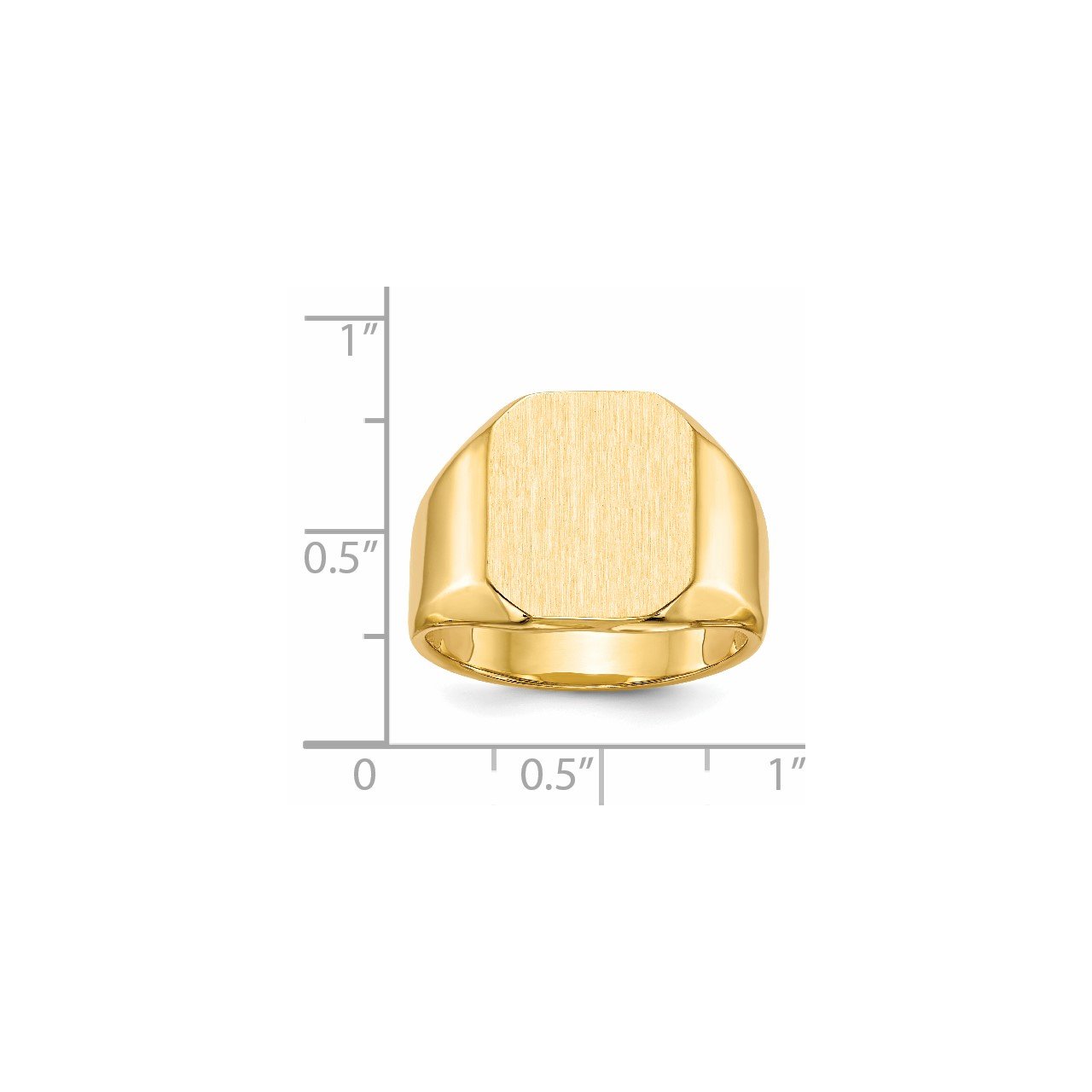14k 15.5x13.0mm Closed Back Men's Signet Ring-4