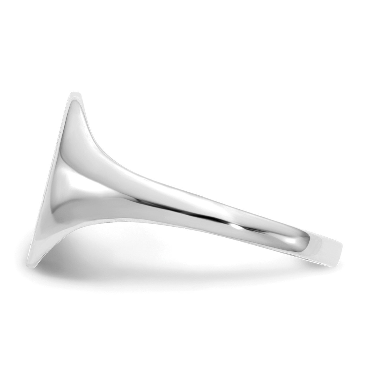 14k White Gold 10.0x9.0mm Closed Back Signet Ring-3