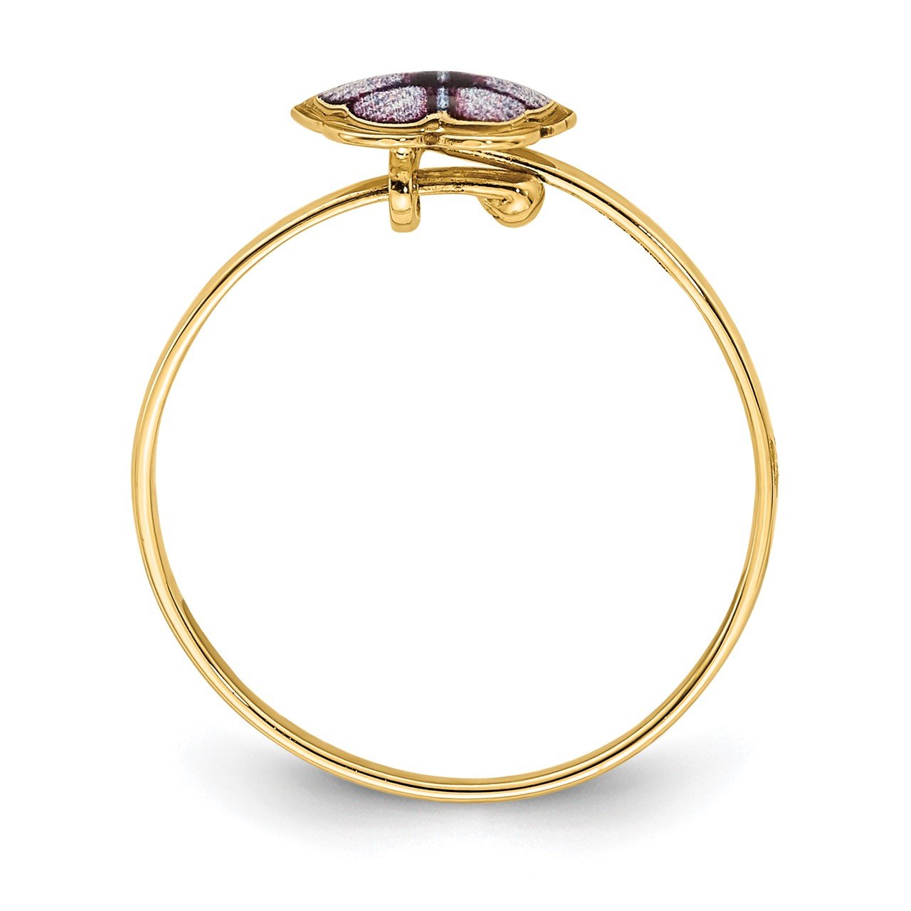 14K Enamel Butterfly Children's Ring-1