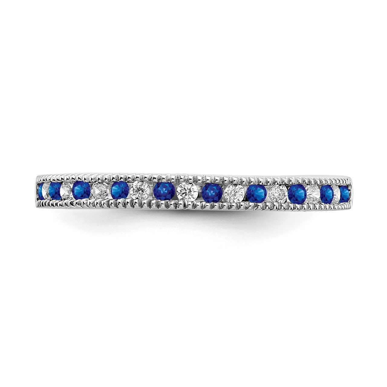 14k White Gold Sapphire and Diamond Band-4