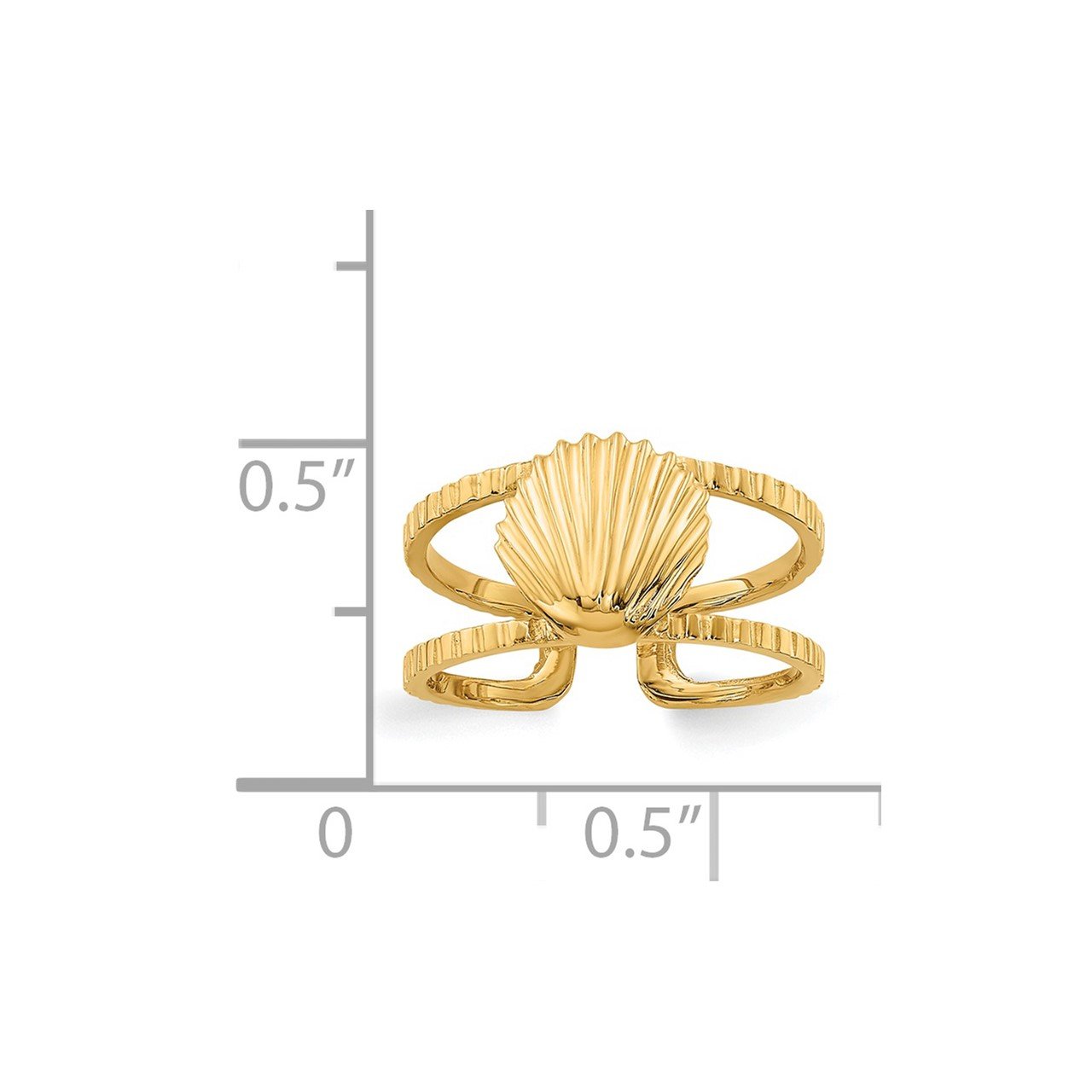 14k Sea Shell Toe Ring-4