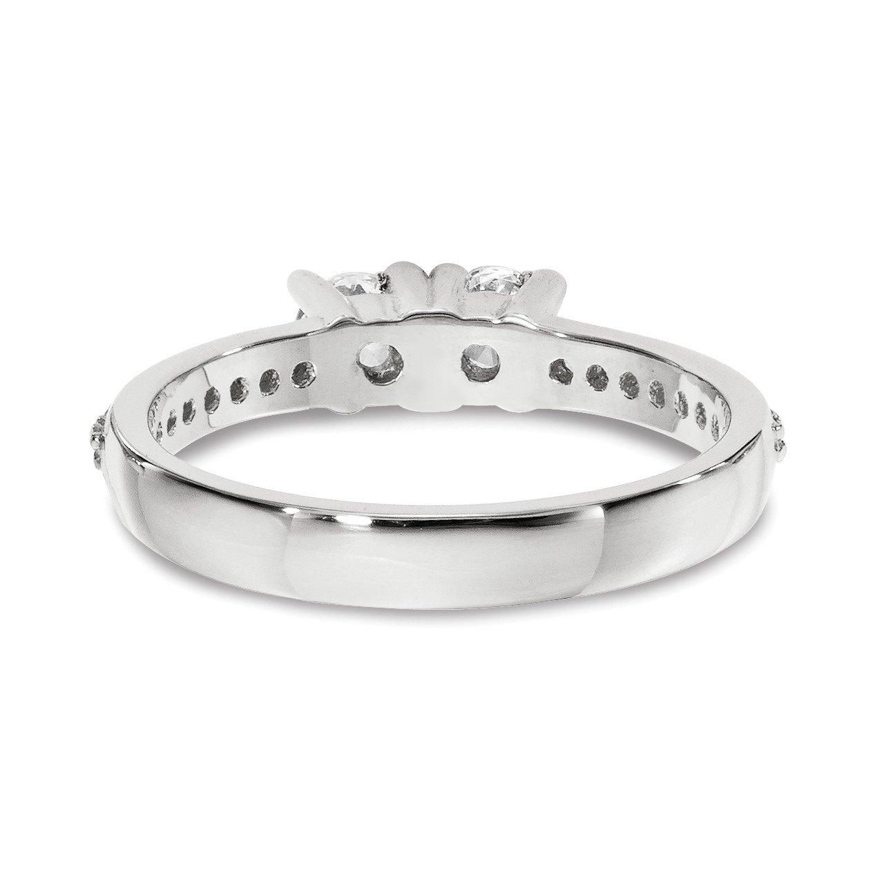 14KW AAA Diamond 2-stone Ring Semi-Mount - 3.1 mm center stones-3