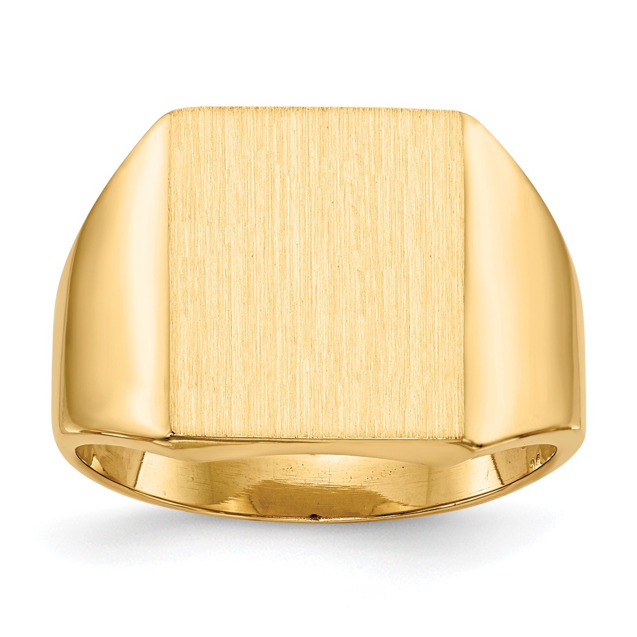 14k 15.0x13.5mm Closed Back Mens Signet Ring