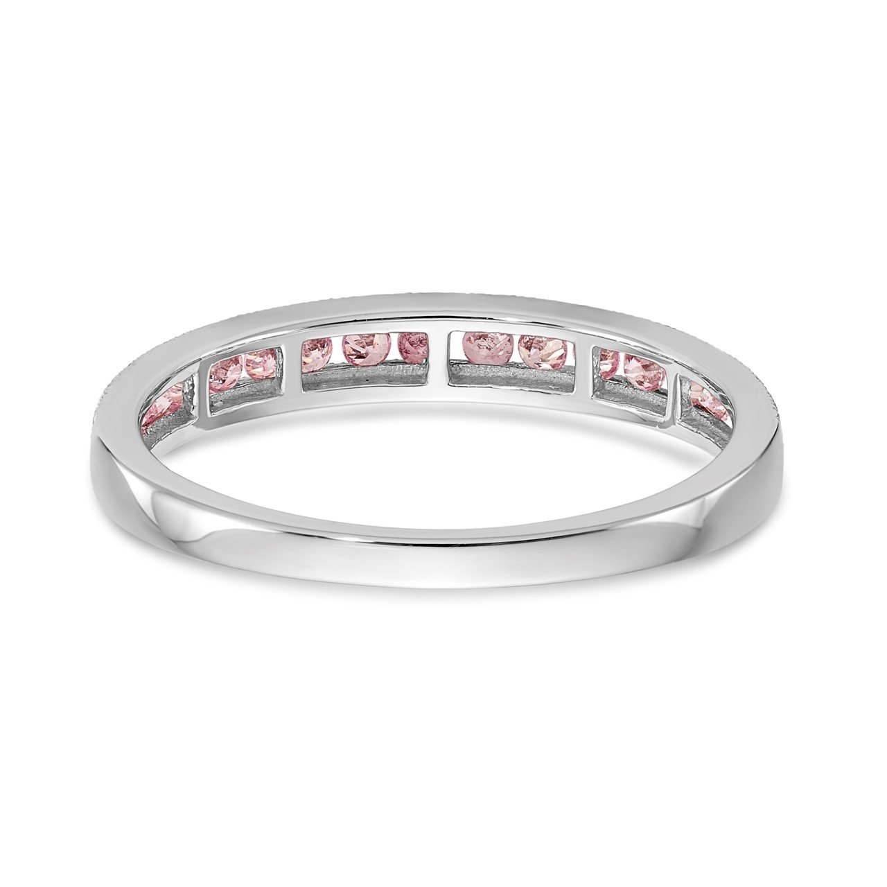 14k White Gold Pink Sapphire Band-4