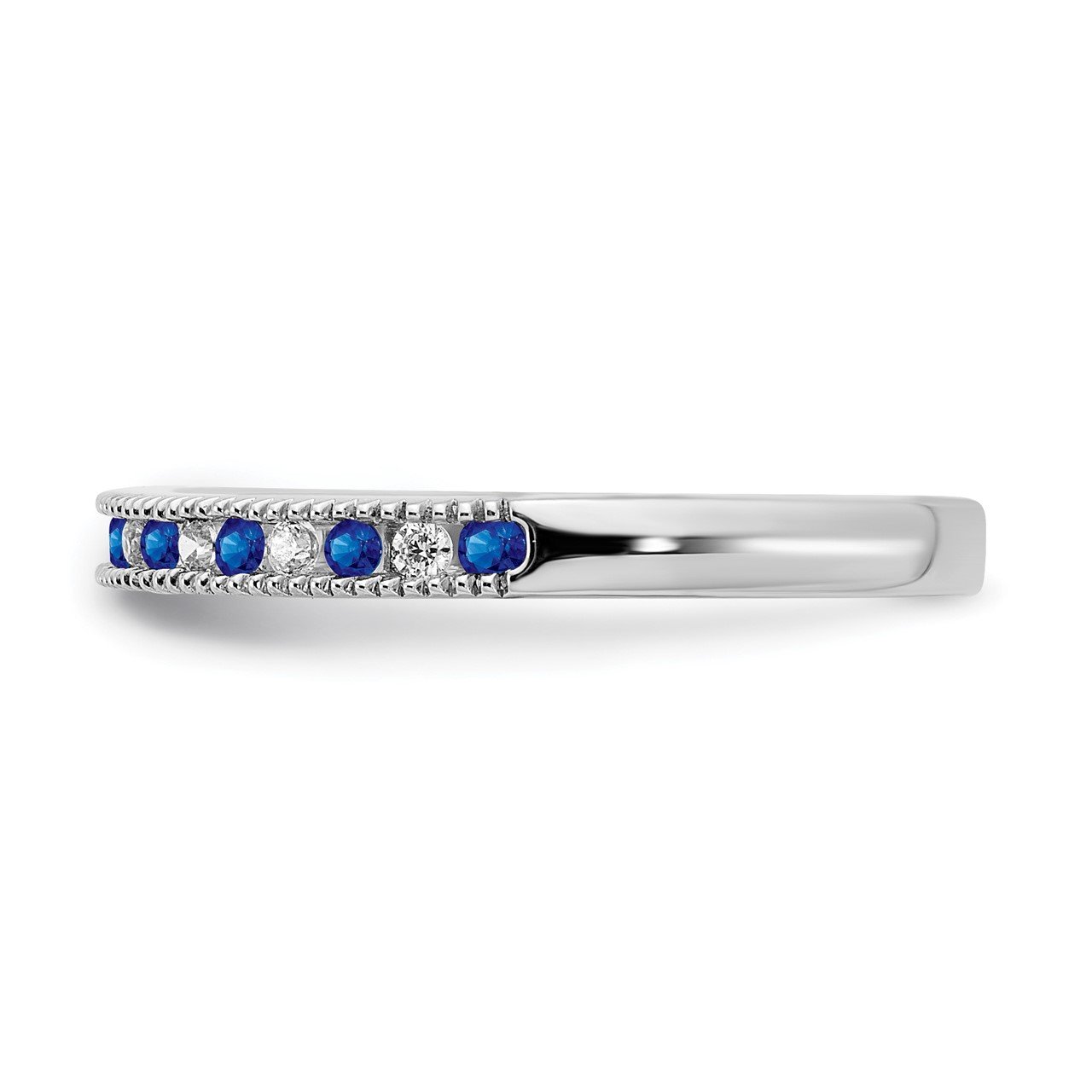 14k White Gold Sapphire and Diamond Band-3