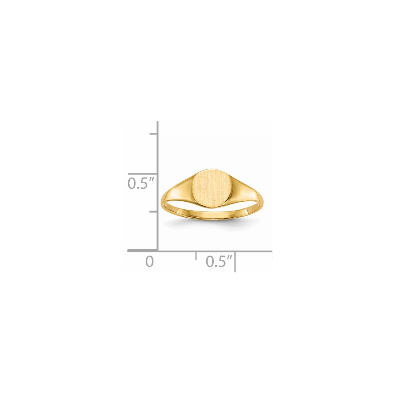 14k 6.5x7.5mm Closed Back Signet Ring-4