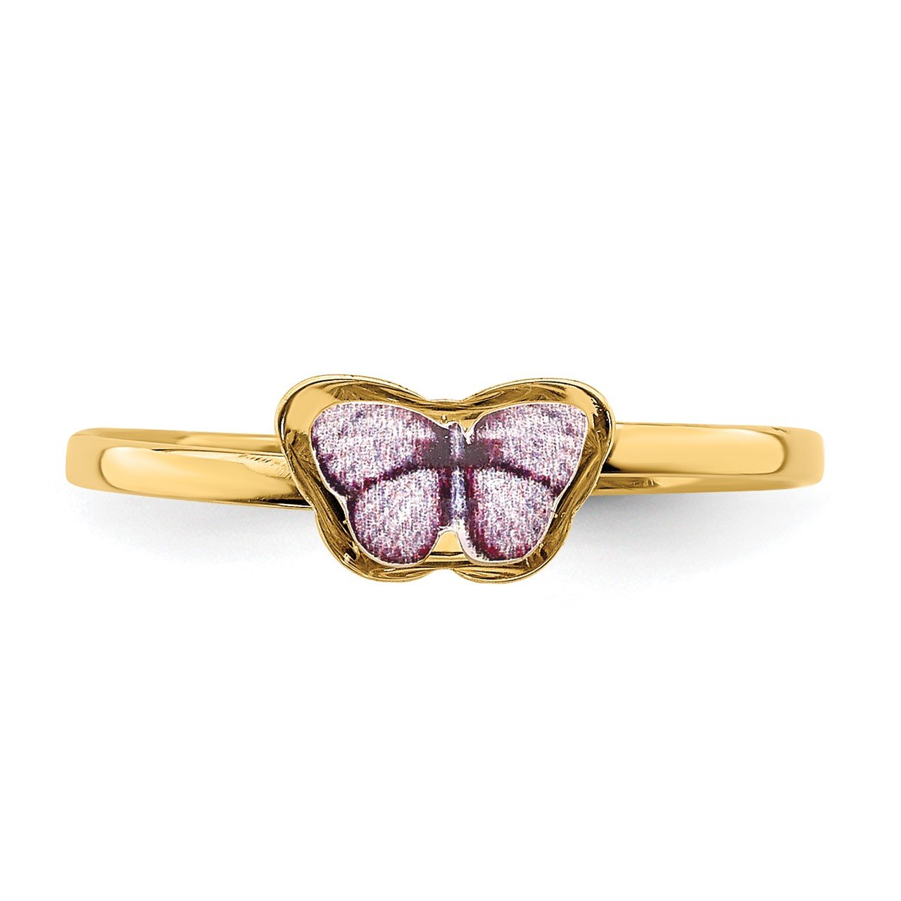 14K Enamel Butterfly Children's Ring-4
