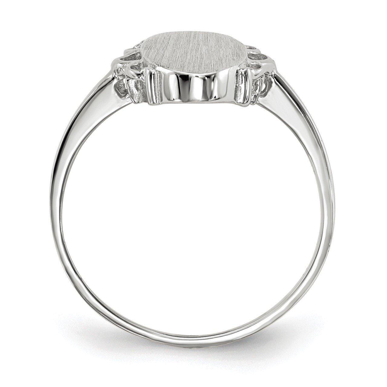 14k White Gold 14.5x7.0mm Open Back Signet Ring-1