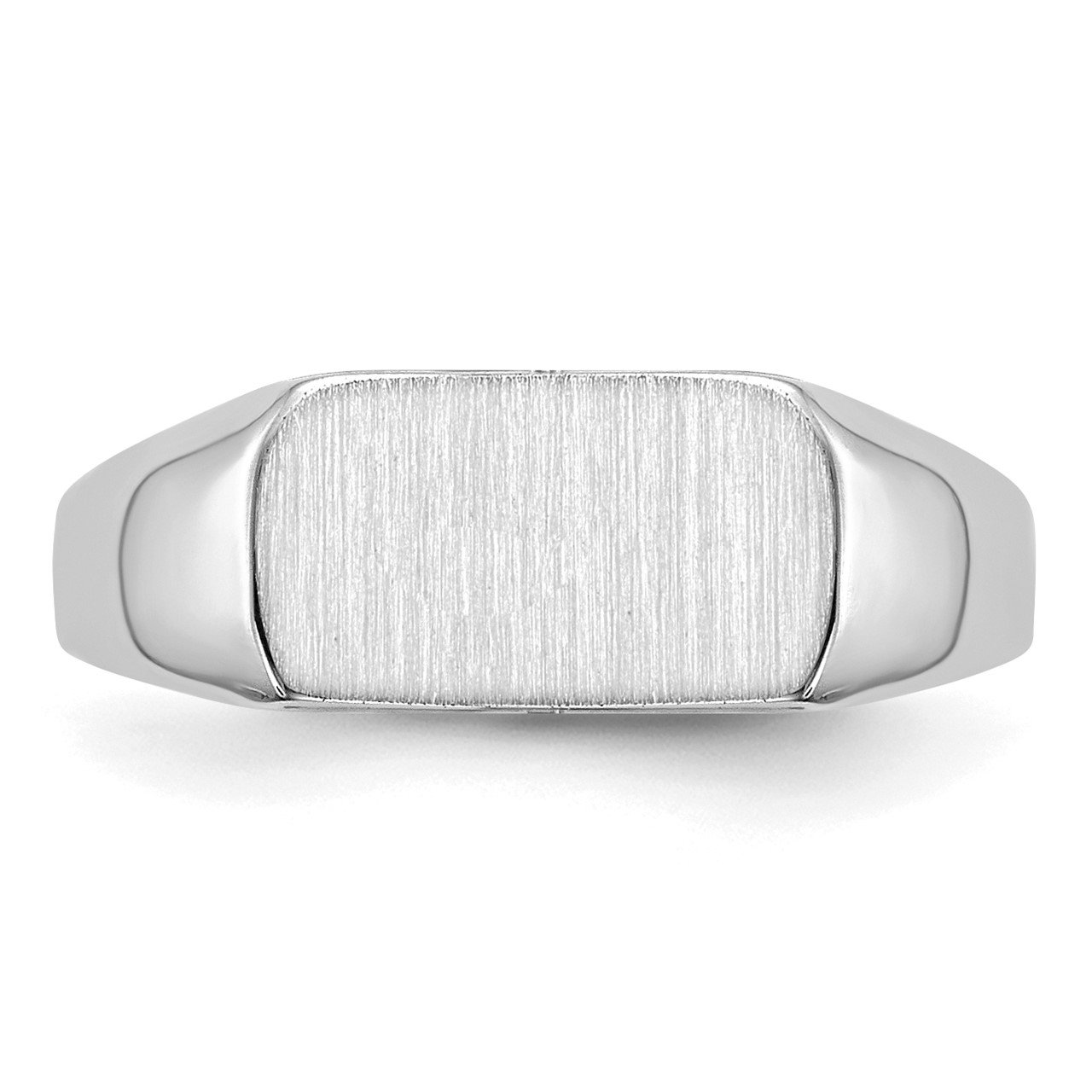 14k White Gold 10mmx6mm Open Back Signet Ring-3