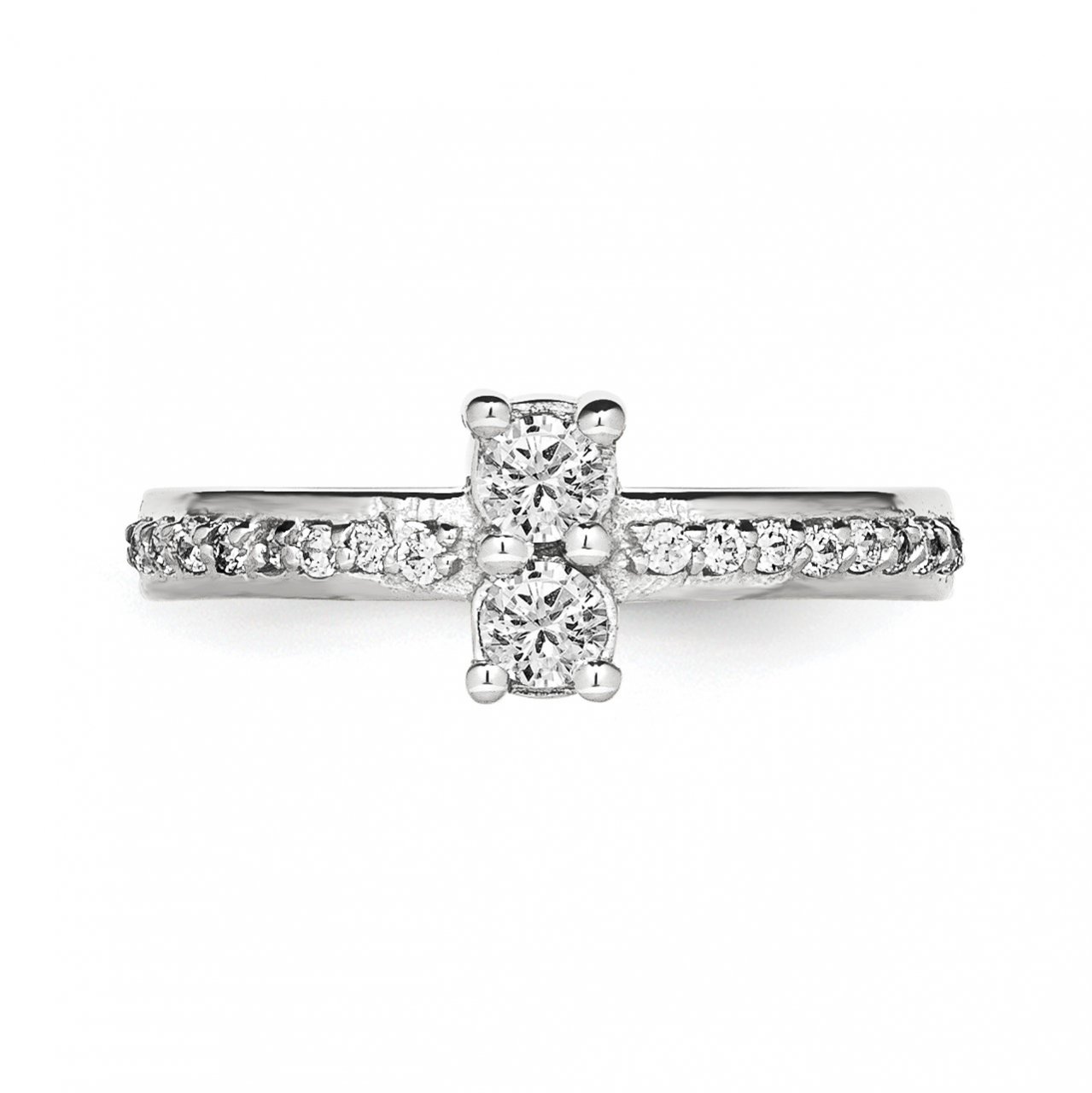 14KW AA Diamond 2-stone Ring Semi-Mount - 4.8 mm center stones-4