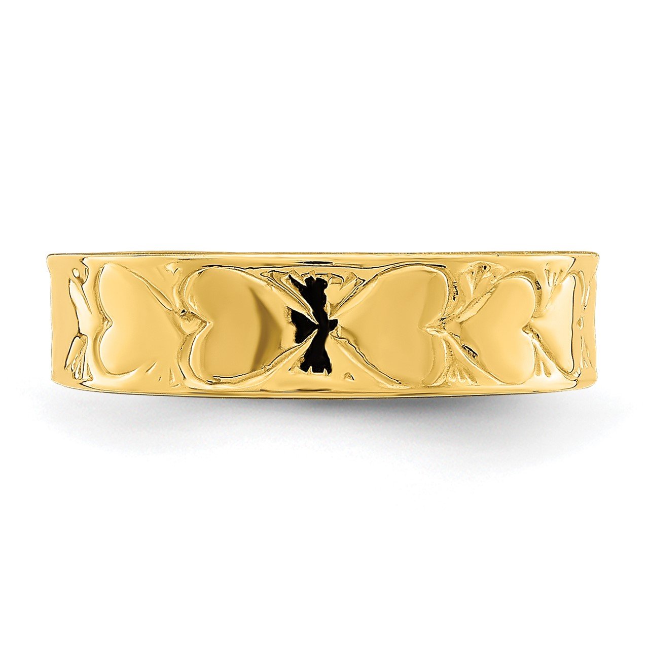 14k Heart Pattern Toe Ring-4