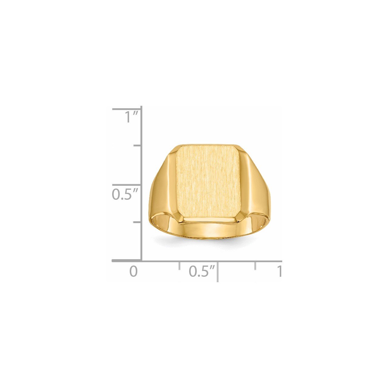 14k 15.0x12.5mm Closed Back Men's Signet Ring-4