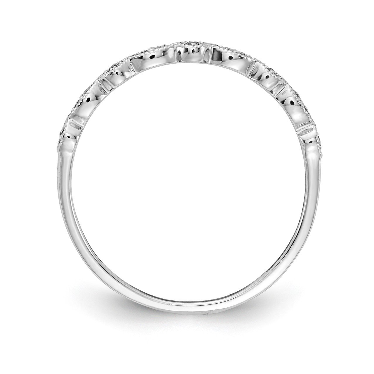 14k White Gold Diamond and Pink Sapphire Fancy Band-1