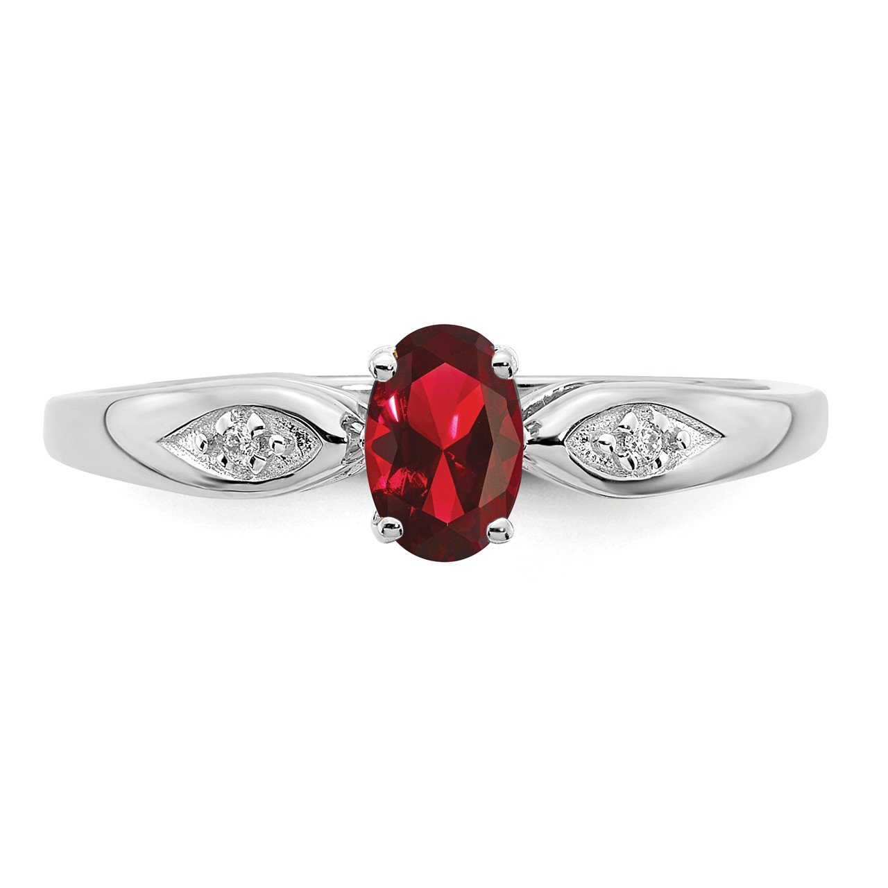 14k White Gold Garnet and Diamond Ring-4