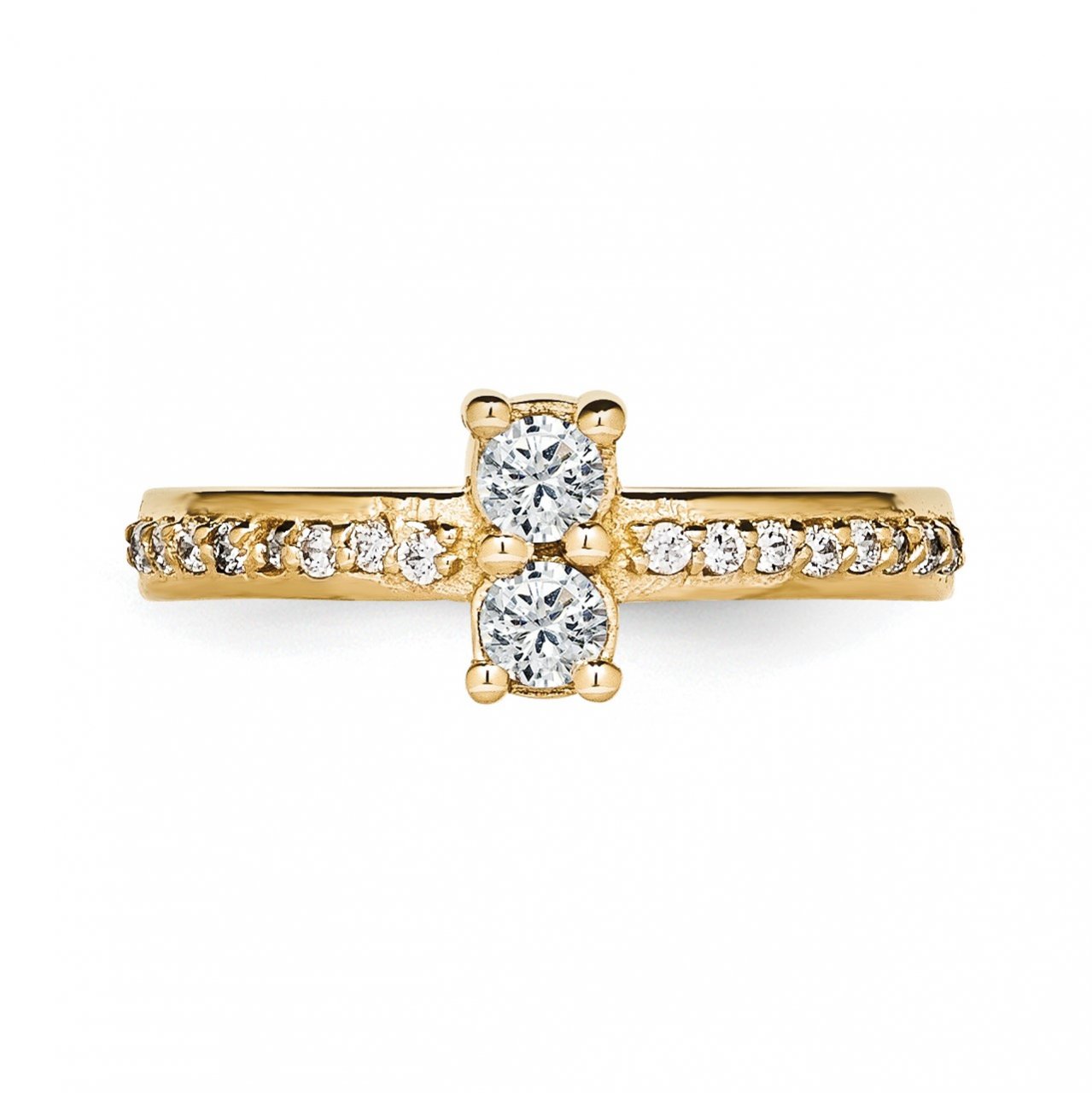 14ky AA Diamond 2-stone Ring Semi-Mount - 4.2 mm center stones-4