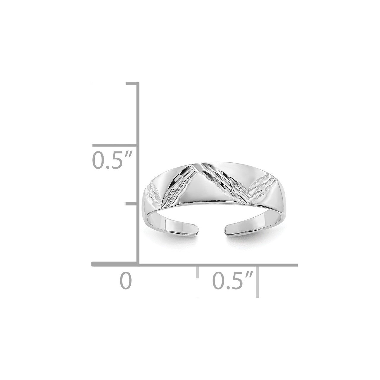14k White Gold Fancy Toe Ring-2