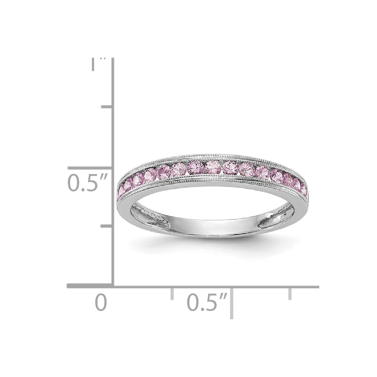 14k White Gold Pink Sapphire Band-6