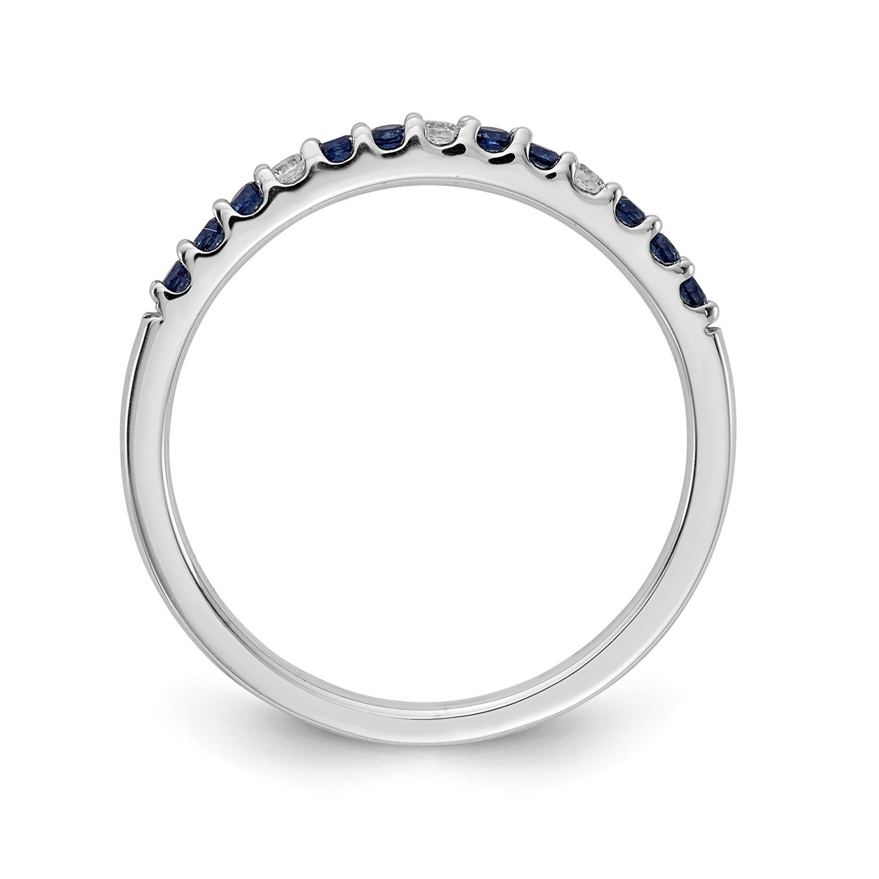 14k White Gold Diamond and Sapphire Band-1