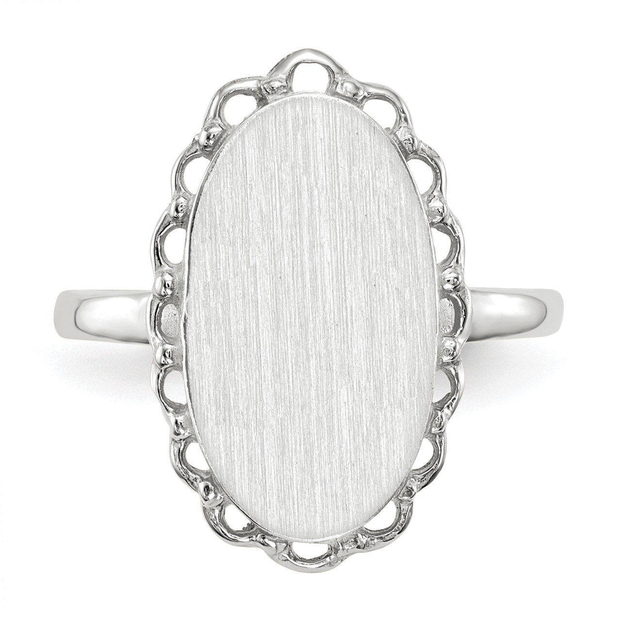 14k White Gold 14x10.5mm Open Back Signet Ring-3