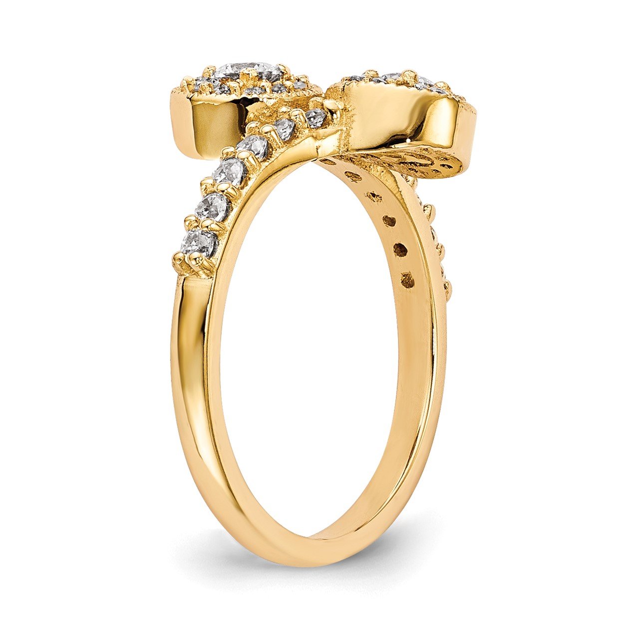 14KY A Diamond 2-stone Ring Semi-Mount - 2.3 mm center stones-5