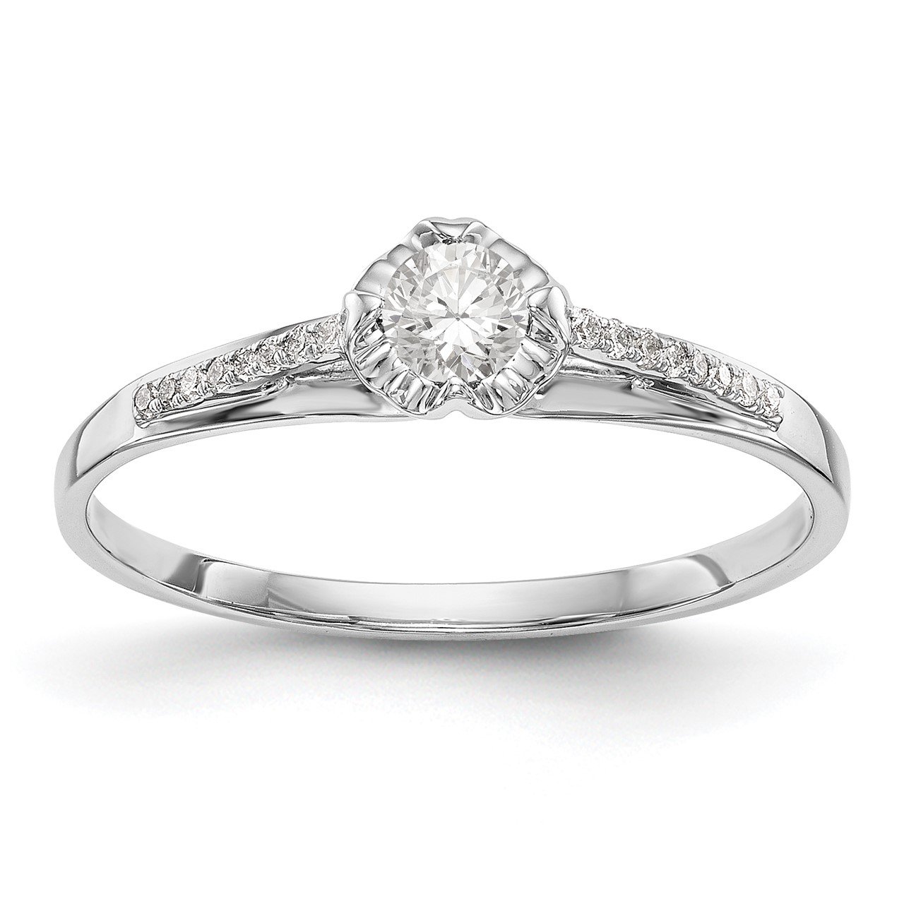 14K White Gold Complete Diamond Promise/Engagement Ring