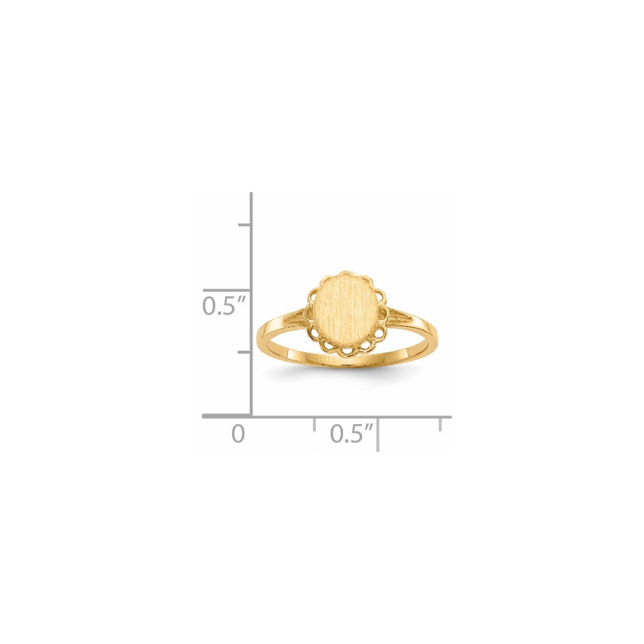 14k 7.0x6.5mm Open Back Signet Ring-4