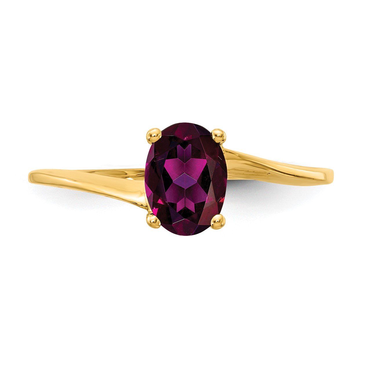 14k 7x5mm Oval Rhodolite Garnet ring-3
