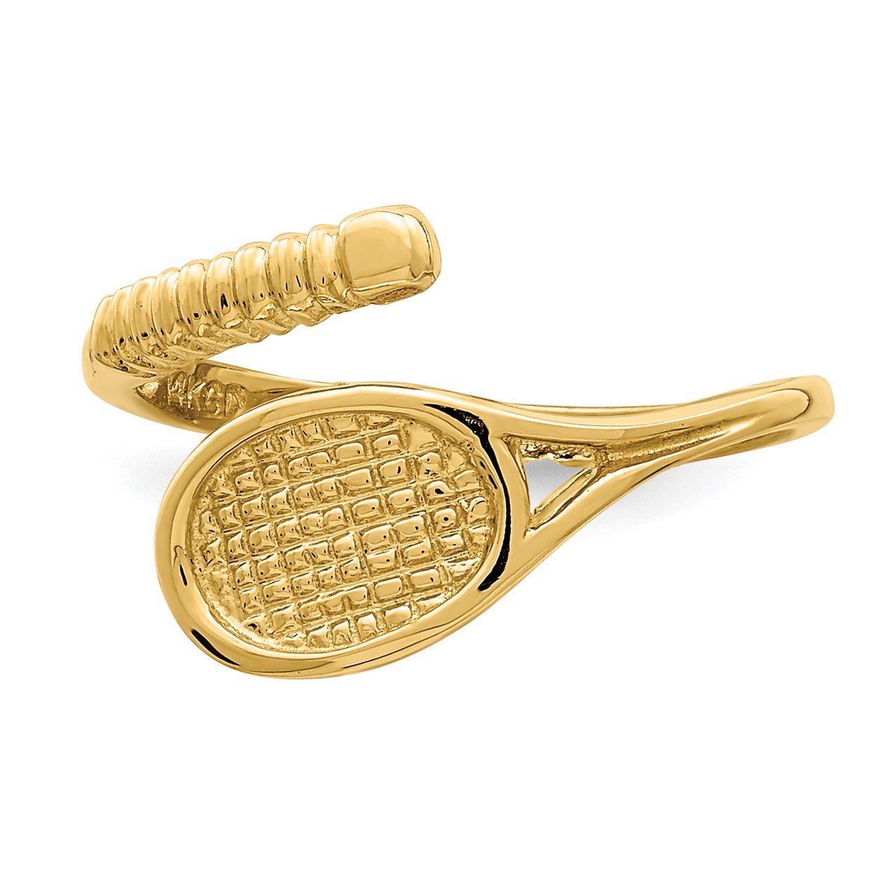 14K Polished Tennis Racket Toe Ring-4