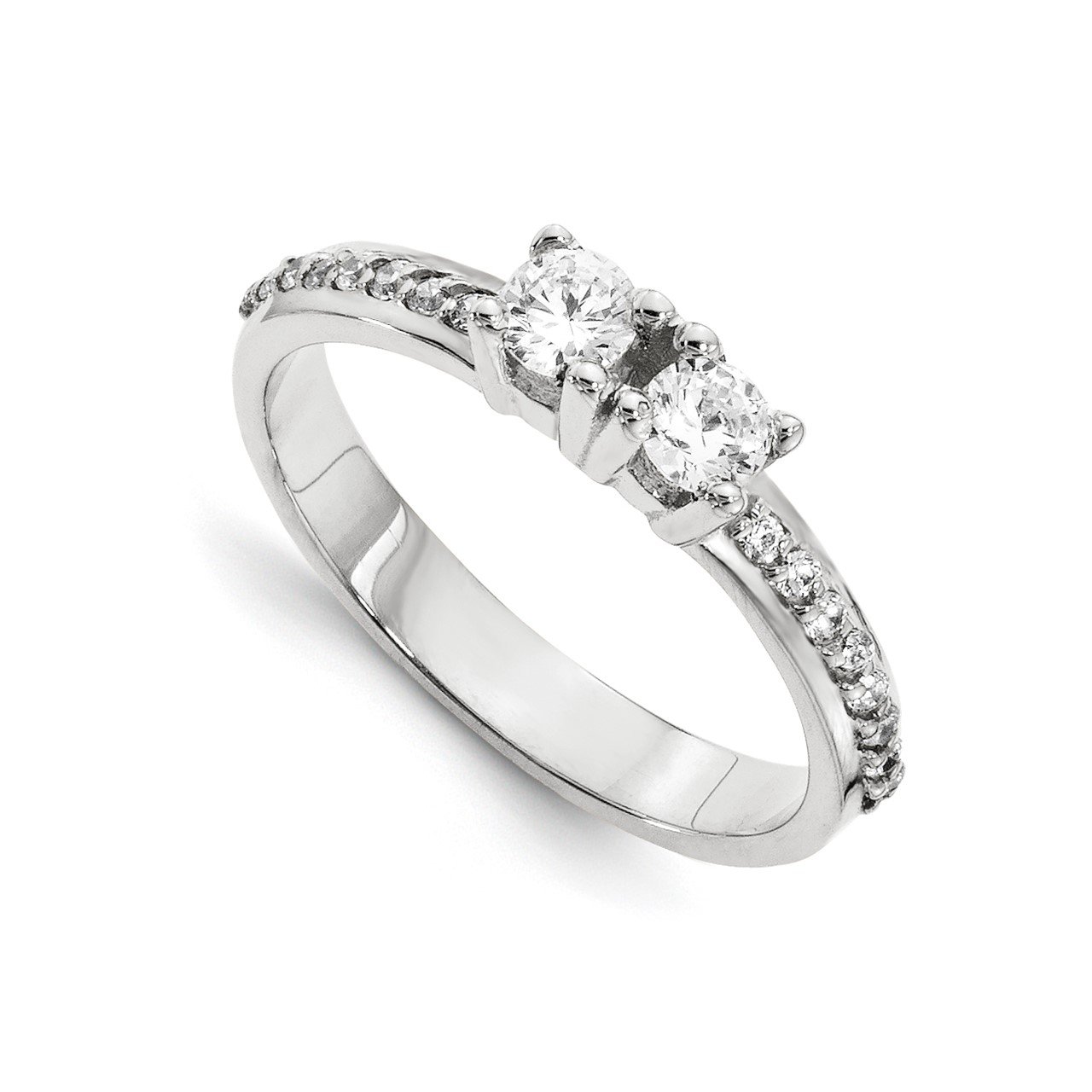 14KW A Diamond 2-stone Ring Semi-Mount - 4.8 mm center stones