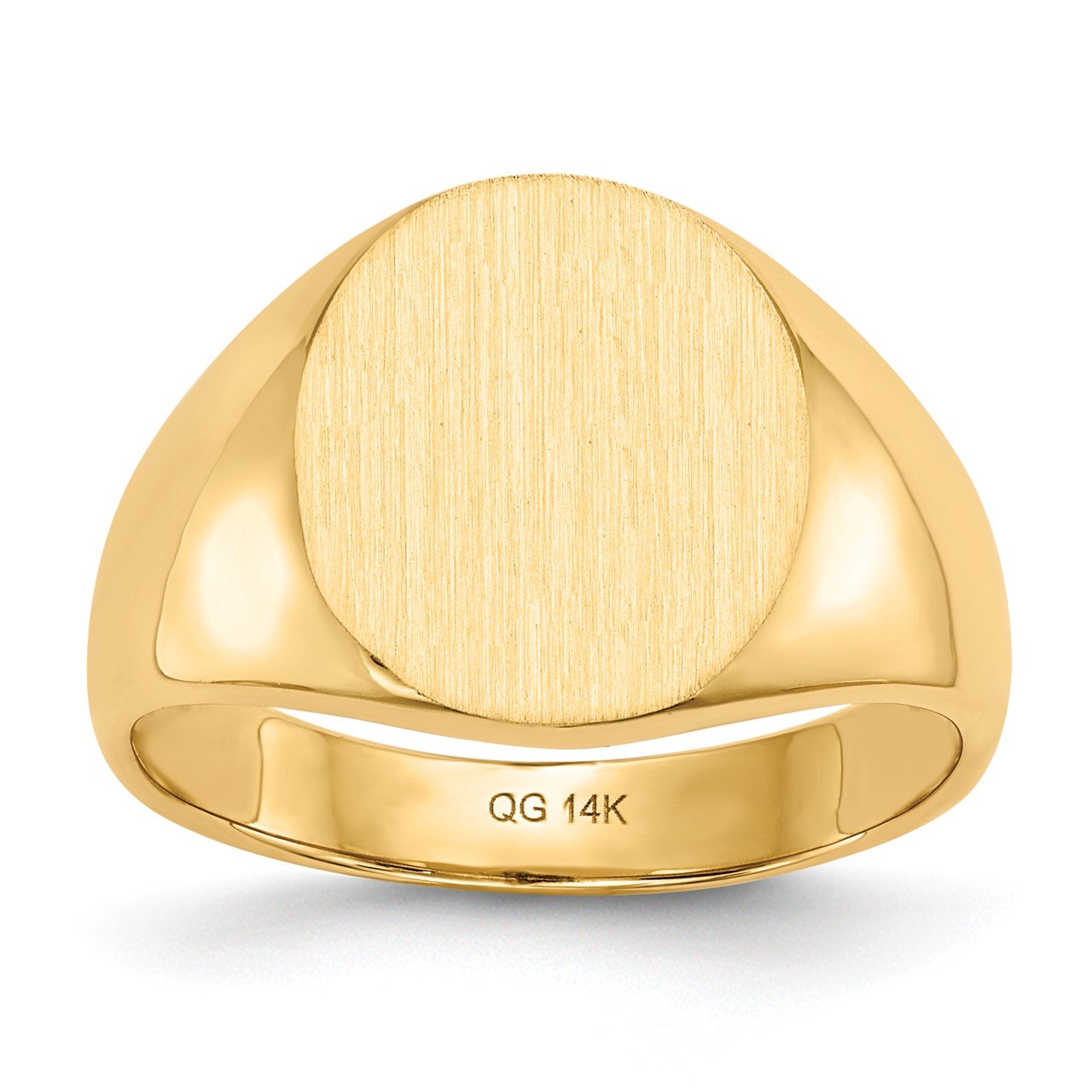 14k 14.0x13.0mm Closed Back Men's Signet Ring