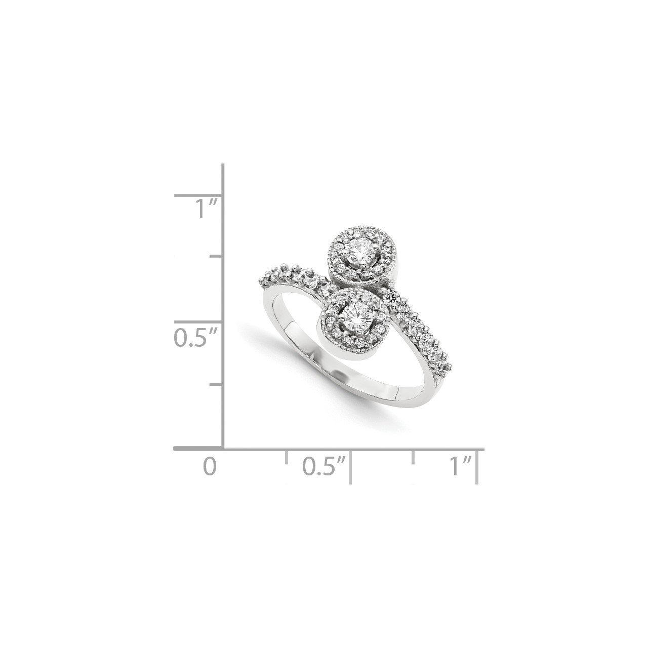 14KW A Diamond 2-stone Ring Semi-Mount - 3 mm center stones-6