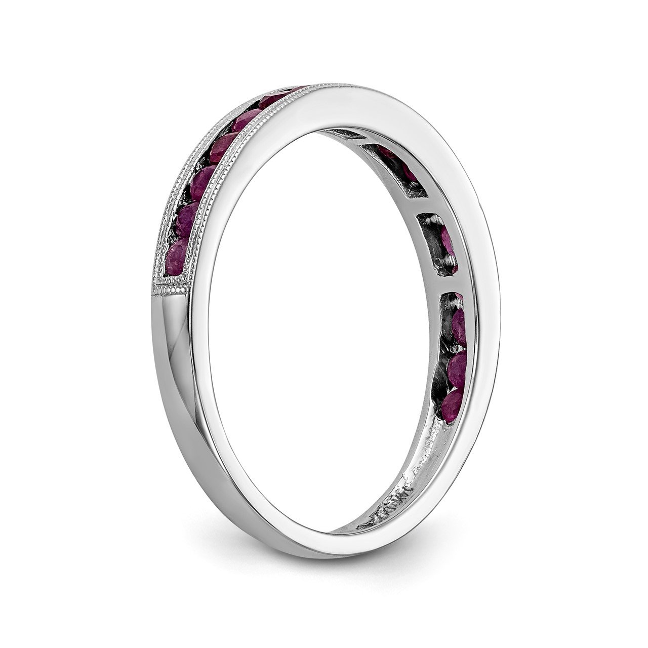 14k White Gold Ruby Band-5