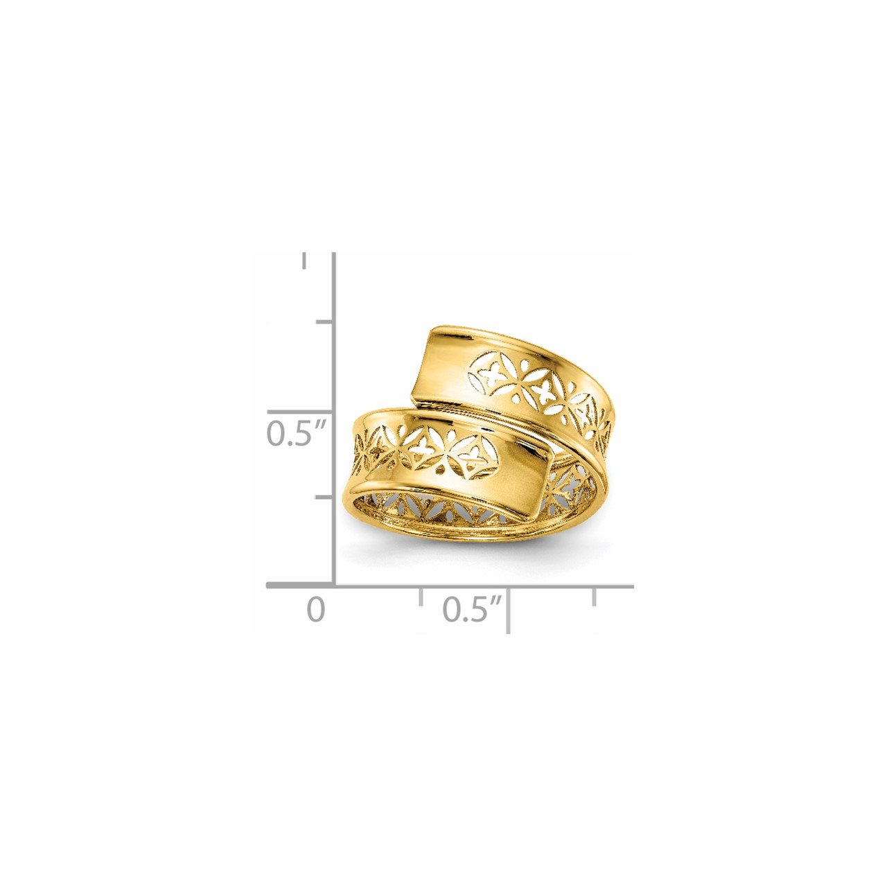 Leslie's 14K Polished Cut-out Adjustable Wrap Ring-5