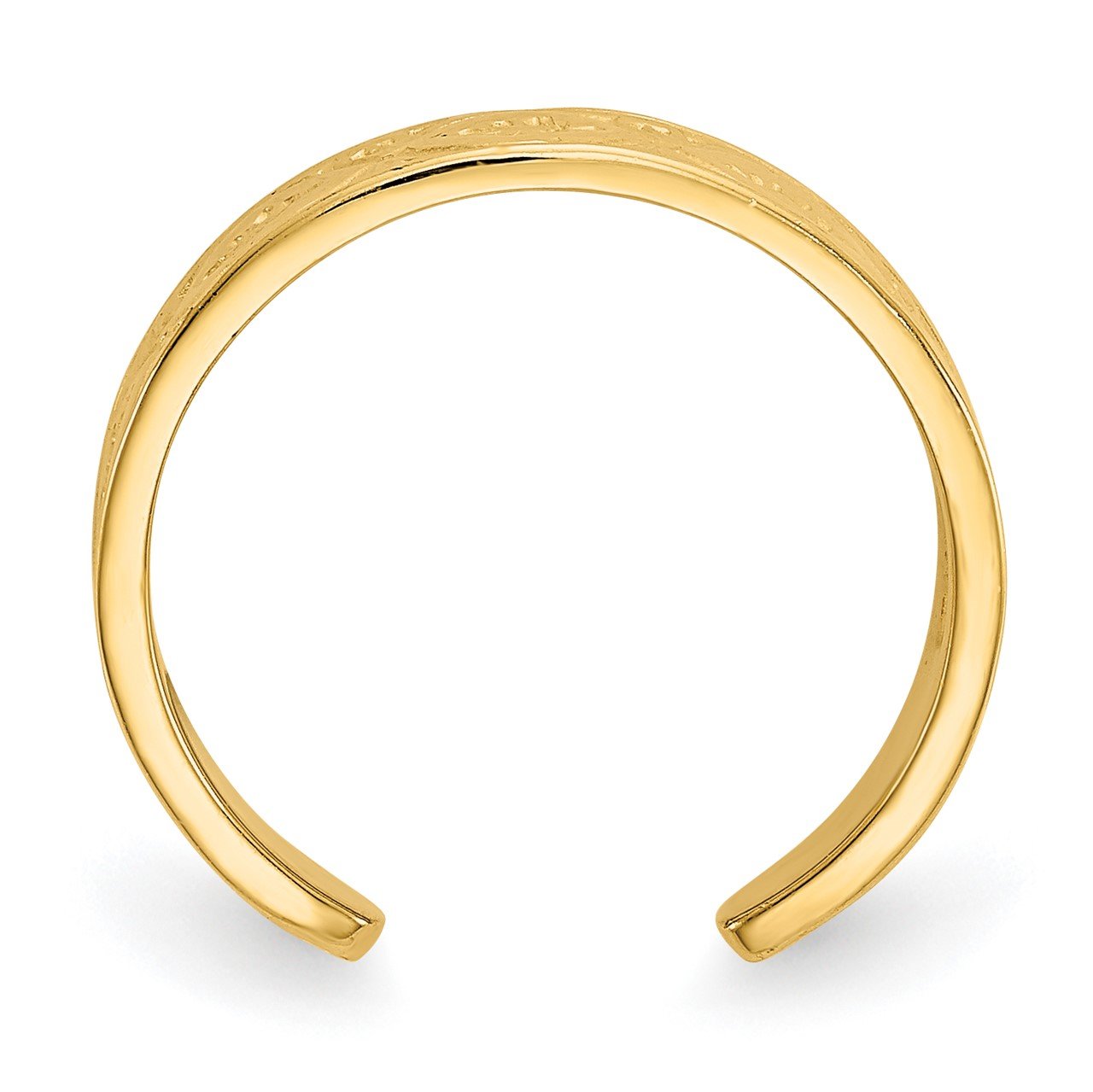 14K Polished Wave with Flower Center Toe Ring-1