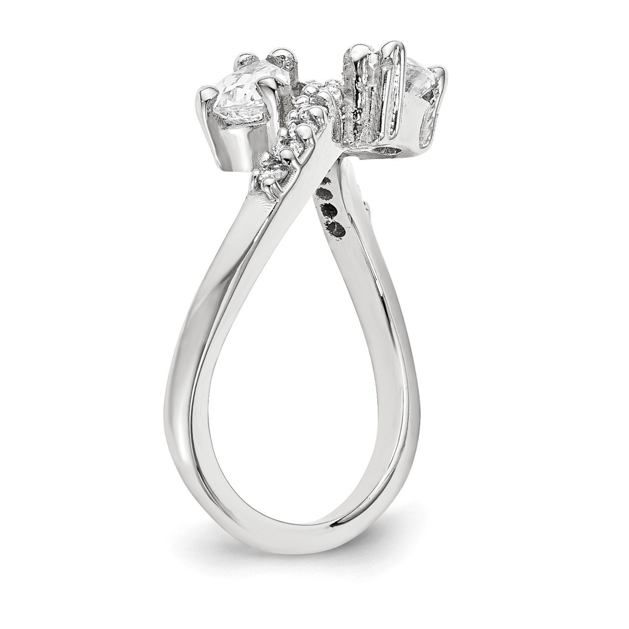 14KW AAA Diamond 2-stone Ring Semi-Mount - 6x4 mm center stones-5