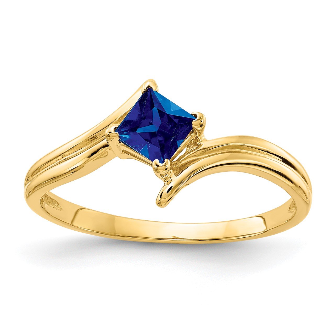 14k 4mm Princess Cut Sapphire ring